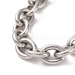 Bracelet en acier inoxydable 201 anti-ternissement avec chaînes en gros morceaux pour hommes et femmes&nbsp;X-BJEW-G618-04P-B01