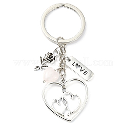 Natürlicher Rosenquarz keychain&nbsp;KEYC-JKC01081-01