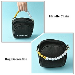 Пластиковые удлинительные цепочки для сумок с бусинами из искусственного жемчуга&nbsp;FIND-CJ00003