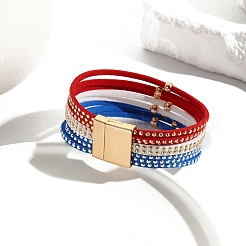 Armband aus Kunstleder im Stil der amerikanischen Flagge&nbsp;PW-WG35B3F-01