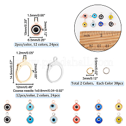 DIY-Set zur Herstellung von Tropfenohrringen mit bösem Blick&nbsp;DIY-AR0002-72