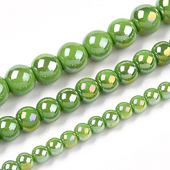Undurchlässige Glasperlenstränge galvanisieren&nbsp;GLAA-T032-P4mm-AB06