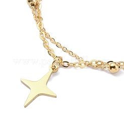 Bracelet multibrins double couche en acier inoxydable 304 avec chaînes câble et satellite&nbsp;BJEW-E092-03G