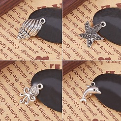 Tibetischer stil Aluminium Anhänger & Charms&nbsp;PALLOY-PH0012-23-WH