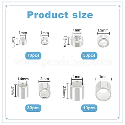 160 шт. 4 стиля 925 бусины-трубочки из стерлингового серебра&nbsp;STER-PH0002-28