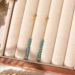 Orecchini pendenti con nappe e perline di apatite naturale in stile bohémien&nbsp;WG6B05D-03