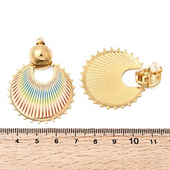 Boucles d'oreilles pendantes rondes et plates en acier inoxydable 304&nbsp;EJEW-A158-10G