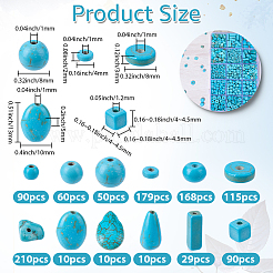1021шт 12 стиля окрашенные синтетические бирюзовые бусины&nbsp;TURQ-BM0001-01