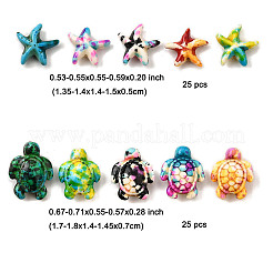 50 шт. 10 вида синтетических бирюзовых бусин&nbsp;G-FP0001-05