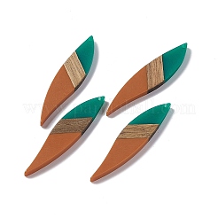 Gros pendentifs en résine opaque et bois de noyer&nbsp;RESI-M027-08J