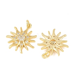 Латунные микропаве прозрачные подвески с фианитом&nbsp;KK-F931-08G