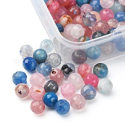 130шт окрашенные нити из натуральных многоцветных агатовых бусин&nbsp;G-YW0001-31