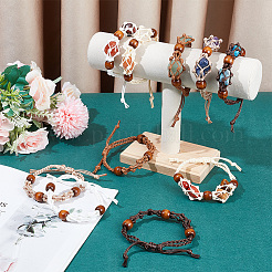 10 шт. 5-х цветный плетеный нейлоновый шнур для изготовления браслета в технике макраме&nbsp;BJEW-PH0004-16