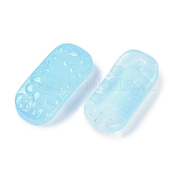 Breloques de connecteur en verre transparent peints à la bombe&nbsp;X1-GLAA-H035-06H