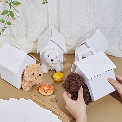 Geschenkverpackungskartons aus Pappe für Haustiere mit Sichtfenster und Griffen&nbsp;CON-WH0095-210