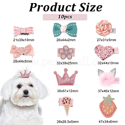 2 Set süße Haarspangen aus Polyester und Baumwolle&nbsp;OHAR-OC0001-04