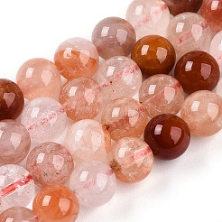 Fili di perle di quarzo ematoide rosso naturale&nbsp;G-T140-6mm-01