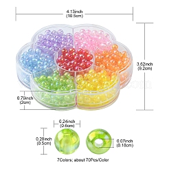 490шт 7 цвета прозрачные акриловые бусины&nbsp;MACR-YW0002-03