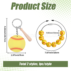 1 pendentif décoratif en bois sur le thème du baseball&nbsp;FIND-BM0001-57A