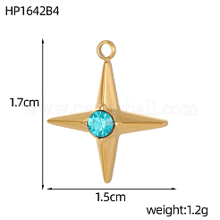 Подвески из нержавеющей стали 304 с микропаве из кубического циркония&nbsp;STAS-OY010-48G