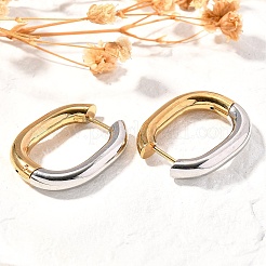 Прямоугольные серьги-кольца из нержавеющей стали 304 с ионным покрытием (IP) для женщин&nbsp;X-EJEW-L287-059GP