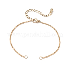 2шт 2 цвета латунные цепи панцирного плетения для изготовления браслета&nbsp;AJEW-JB01329