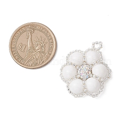 Подвески в виде цветов из окрашенного натурального нефрита машань&nbsp;PALLOY-MZ01188-01