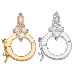 2 Stück 2 Farben S925 Sterling Silber Micro Pave klar klare Zirkonia Twister Verschlüsse&nbsp;STER-PH0003-56