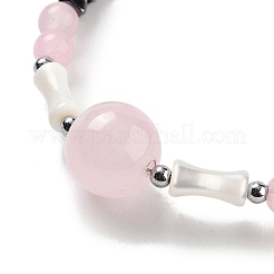 Braccialetti da donna con pietre naturali miste rotonde&nbsp;BJEW-K251-02