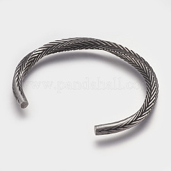 Bracciali a polsino in acciaio inossidabile 304&nbsp;BJEW-P192-09AS