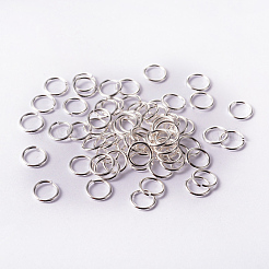 Offene Biegeringe aus silberfarben plattiertem Messing&nbsp;X-JRC8MM-S
