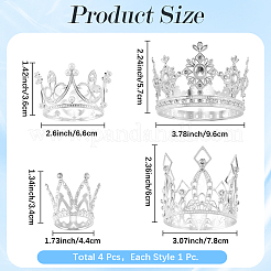 4 шт. 4 стиля корона из цинкового сплава украшение для торта&nbsp;AJEW-CP0008-84S