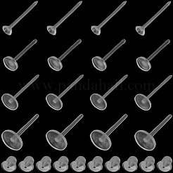 Плоские круглые серьги-гвоздики из пластика/смолы&nbsp;KY-SP0001-46