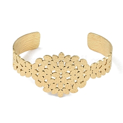 Женские браслеты-манжеты с овальными листьями из нержавеющей стали 304&nbsp;BJEW-U002-09G