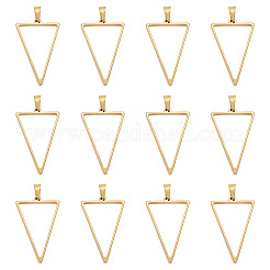 12 pendentif à lunette arrière ouverte en acier inoxydable 304&nbsp;STAS-TA0006-50E