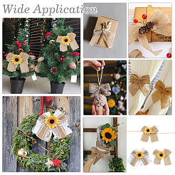 15 шт. 3 стильных аксессуара для костюма из льна с бантом и подсолнухом&nbsp;DIY-PH0034-20