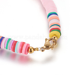 Bracciali fatti a mano di perle di argilla polimerica heishi&nbsp;BJEW-JB04480-02