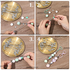 24 barra de llavero de acero inoxidable con cuentas para hacer joyas y manualidades.&nbsp;AJEW-SC0031-55A
