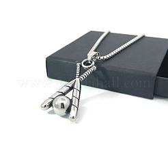 Винтажные спортивные ожерелья с подвеской в виде бейсбольной биты из нержавеющей стали для унисекс&nbsp;BD8226