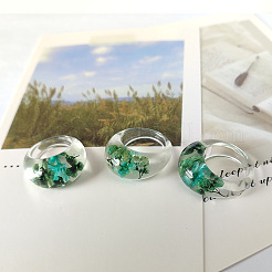 Anillos de resina con flores secas para mujer&nbsp;FS-WGEA7C0-01