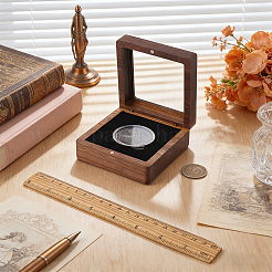 Boîtes magnétiques en bois pour ranger les pièces commémoratives&nbsp;CON-WH0133-007A