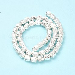 Fili di perle di roccia lavica naturale elettrodeposta&nbsp;G-G984-09S