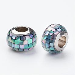 Европейские бусины из нержавеющей стали 304 из смолы&nbsp;RPDL-G001-A