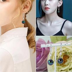 Жемчужные серьги с кубическим цирконием белый пресноводный жемчуг висячие серьги-крючки серьги-гвоздики круглый шар серьги-кольца латунные украшения подарок для женщин&nbsp;JE1097C