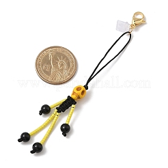 Decorazioni pendenti con semi di vetro scheletrico a tema Halloween&nbsp;HJEW-MZ00284-03