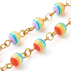 Цепи из нержавеющей стали 304 ручной работы с бусинами&nbsp;AJEW-JB00968