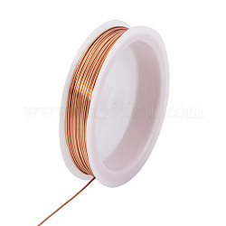 Copper Wire, Round, for Jewelry Making, Raw(Unplated), 21 Gauge, 0.7mm, about 42.65 Feet(13m)/Roll