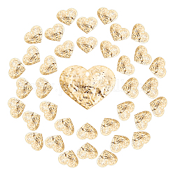 Colgantes martillados de latón sunnyclue, corazón, sin níquel, real 18k chapado en oro, 17x20x1.5mm, agujero: 1 mm, 20 unidades / caja