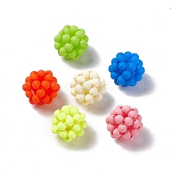 Perle intrecciate in plastica fatte a mano, rotondo satinato, colore misto, 15mm, Foro: 3 mm