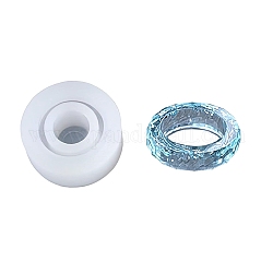 Moldes de silicona de anillo diy transparente, moldes de resina, para resina uv, fabricación de joyas de resina epoxi, rombo, blanco, 33x13.5mm